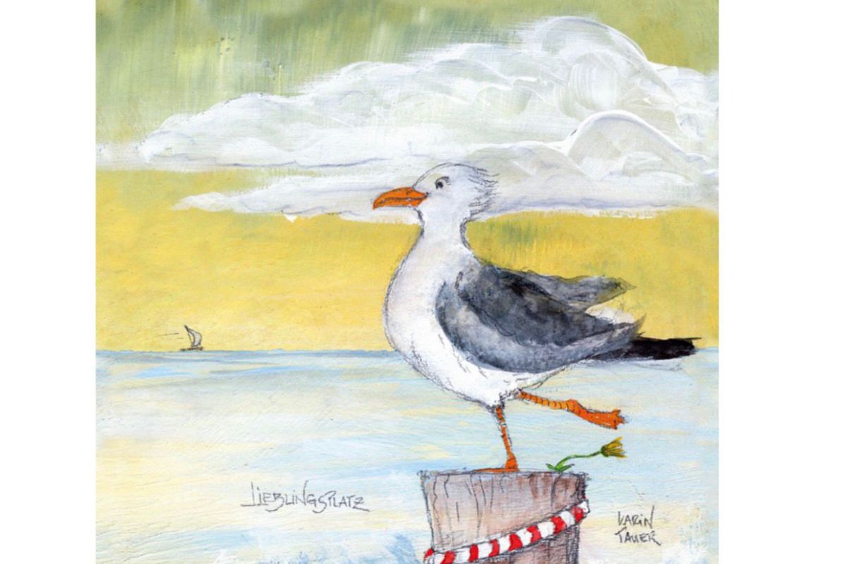 Kunstdruck auf Leinwand "Lieblingsplatz" Karin Tauer 20x20cm