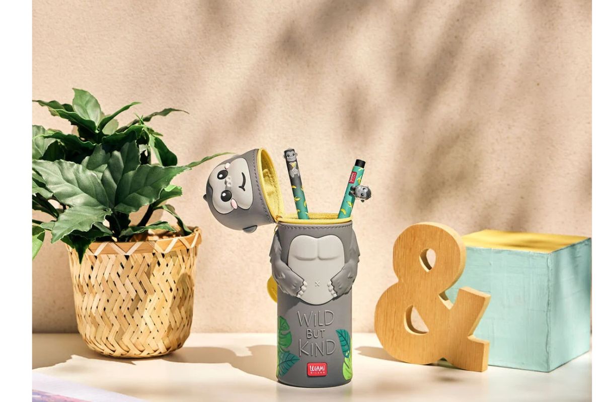 Legami 2-in-1-Federmäppchen aus Silikon Gorilla „Wild but Kind“ - Kawaii4