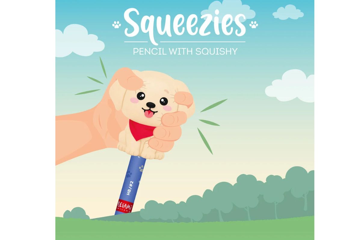 Legami Anti-Stress-Bleistift Golden Retriver „Fur-ever Friends“ - Squeezies with Squishy 3