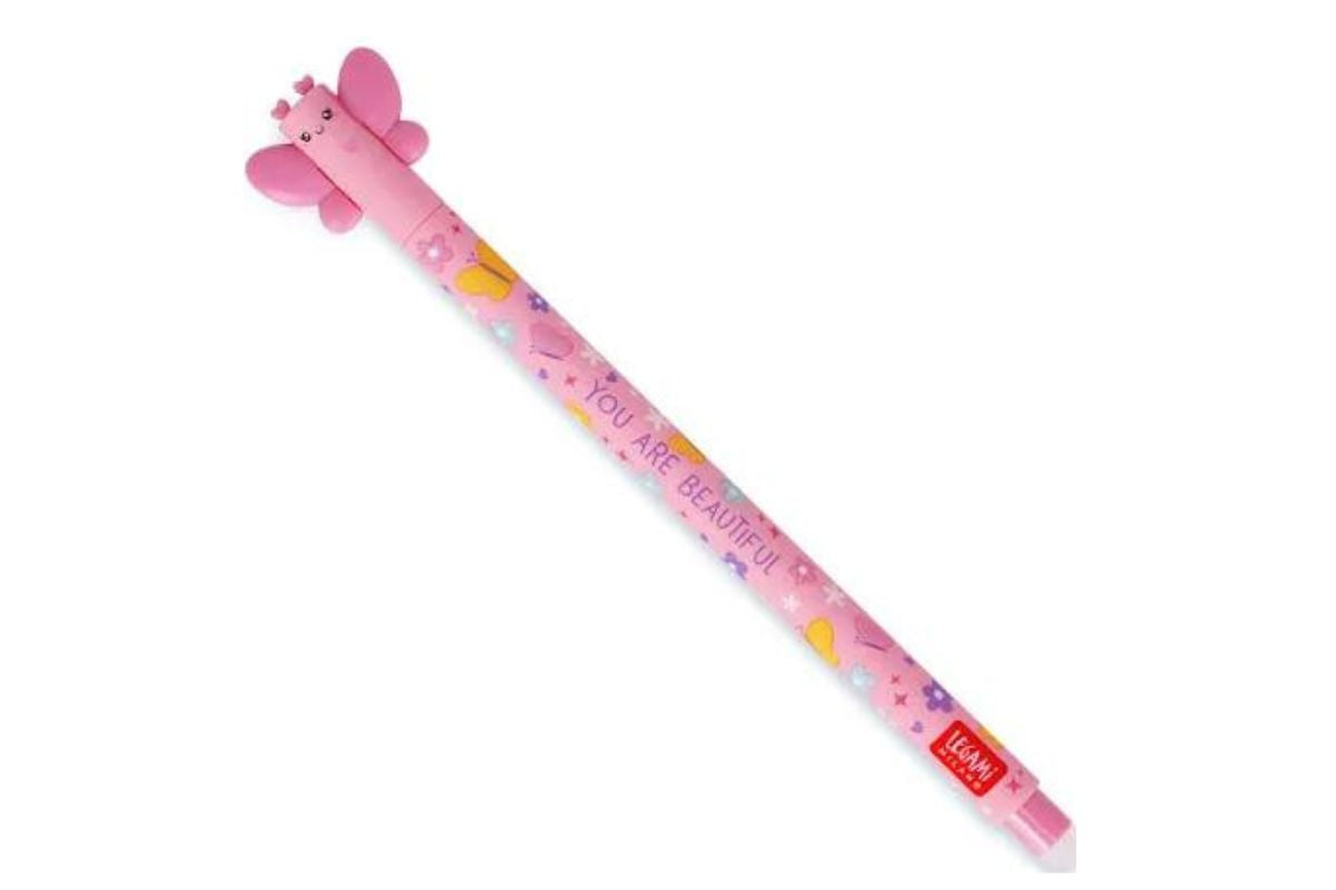 Legami Erasable Pen mit Butterfly Motiv! You are Beautiful Löschbarer Gelstift Rosa Tinte