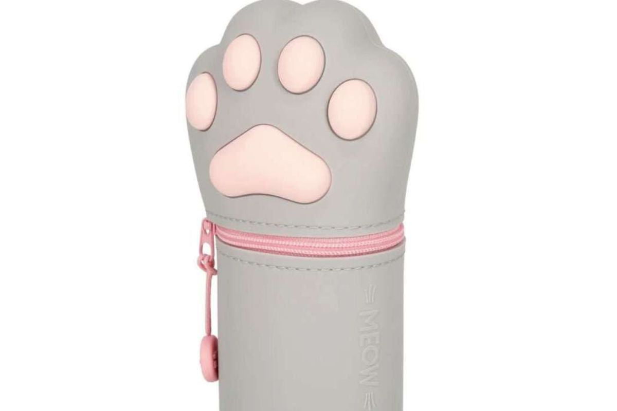 Legami Kawaii Kitty Federmäppchen Etui Grau 2-In-1 Pencil Case 22cm2