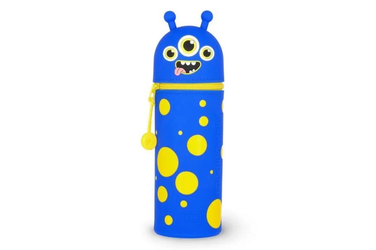 Legami Kawaii Monster Federmäppchen Etui Blau 2-In-1 Pencil Case 22cm