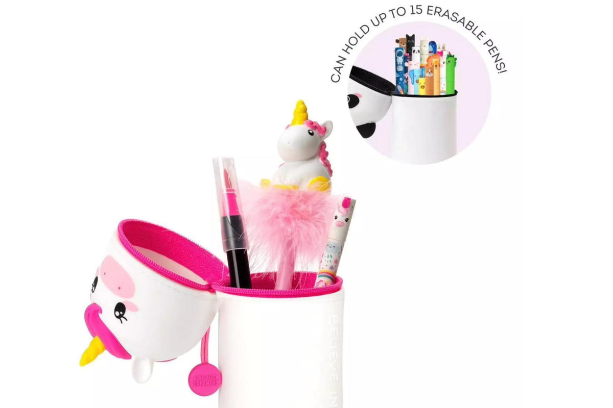 Legami Kawaii Unicorn Federmäppchen Etui Weiß Pink 2-In-1 Pencil Case 18cm 2