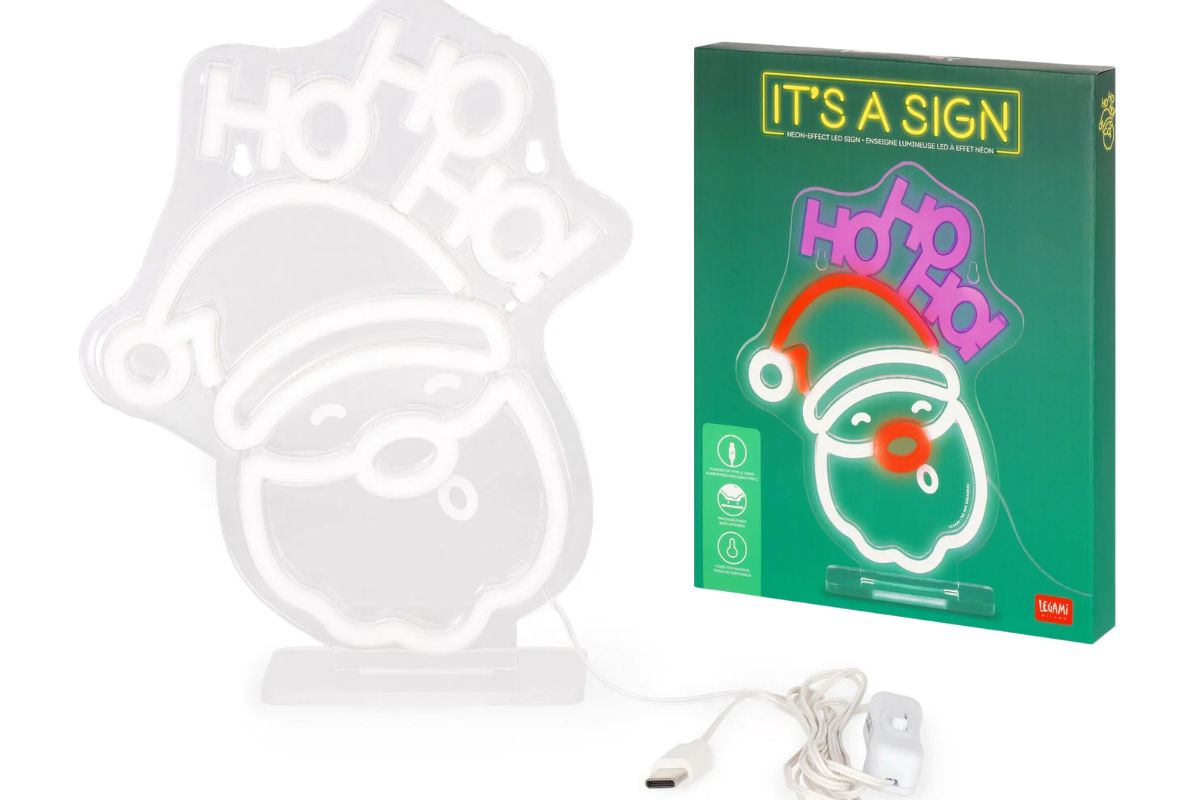 Legami LED-Lampe mit Neoneffekt Weihnachten Santa Claus It’s a Sign4