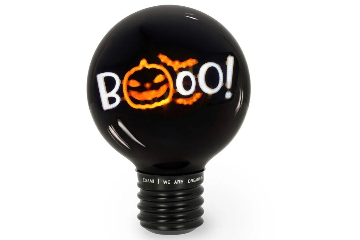 Legami Pumpkin Boo Bulb Fiction XL – Deko-Tischlampe Glühbirnenform Halloween7