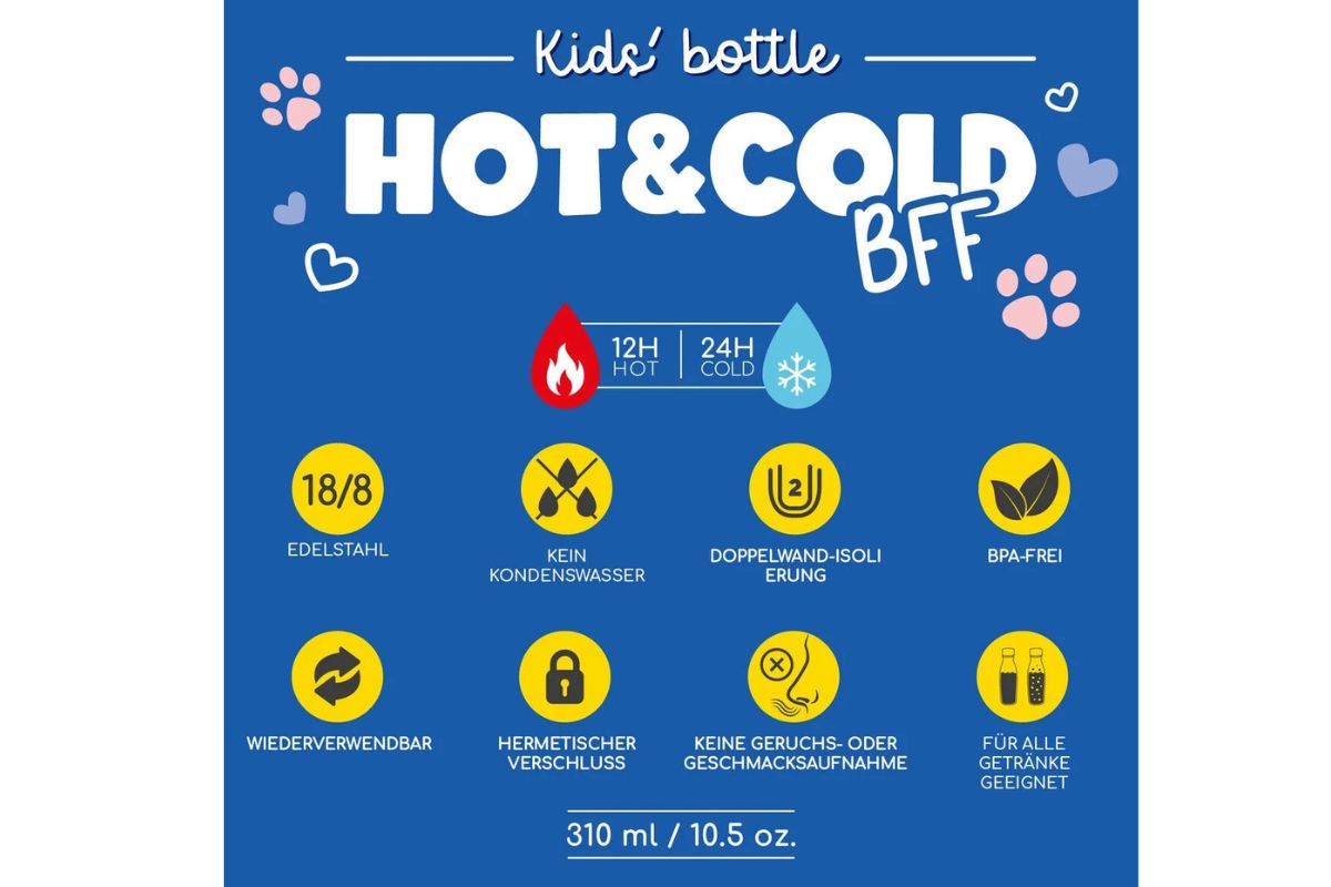 Legami Thermosflasche für Kinder Kitty Hot&Cold BFF3
