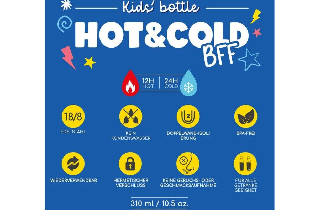 Legami Thermosflasche für Kinder Monster - Hot Cold BFF3