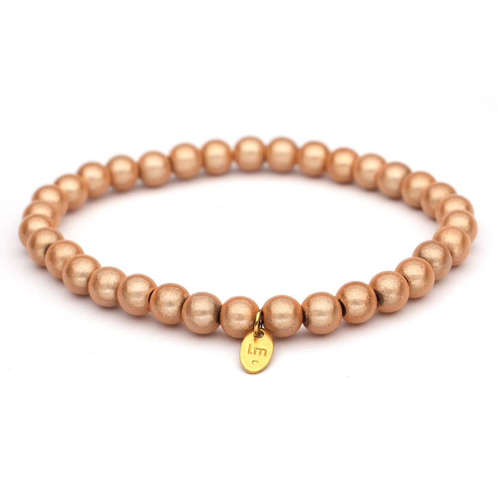 LizzyMae Damen Armband Galaxy Champagner 6mm Ø & Anhänger LM