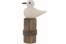 Load the picture into the gallery viewer, Möwe auf Pfosten Holz Küsten Deko Maritimer Stil