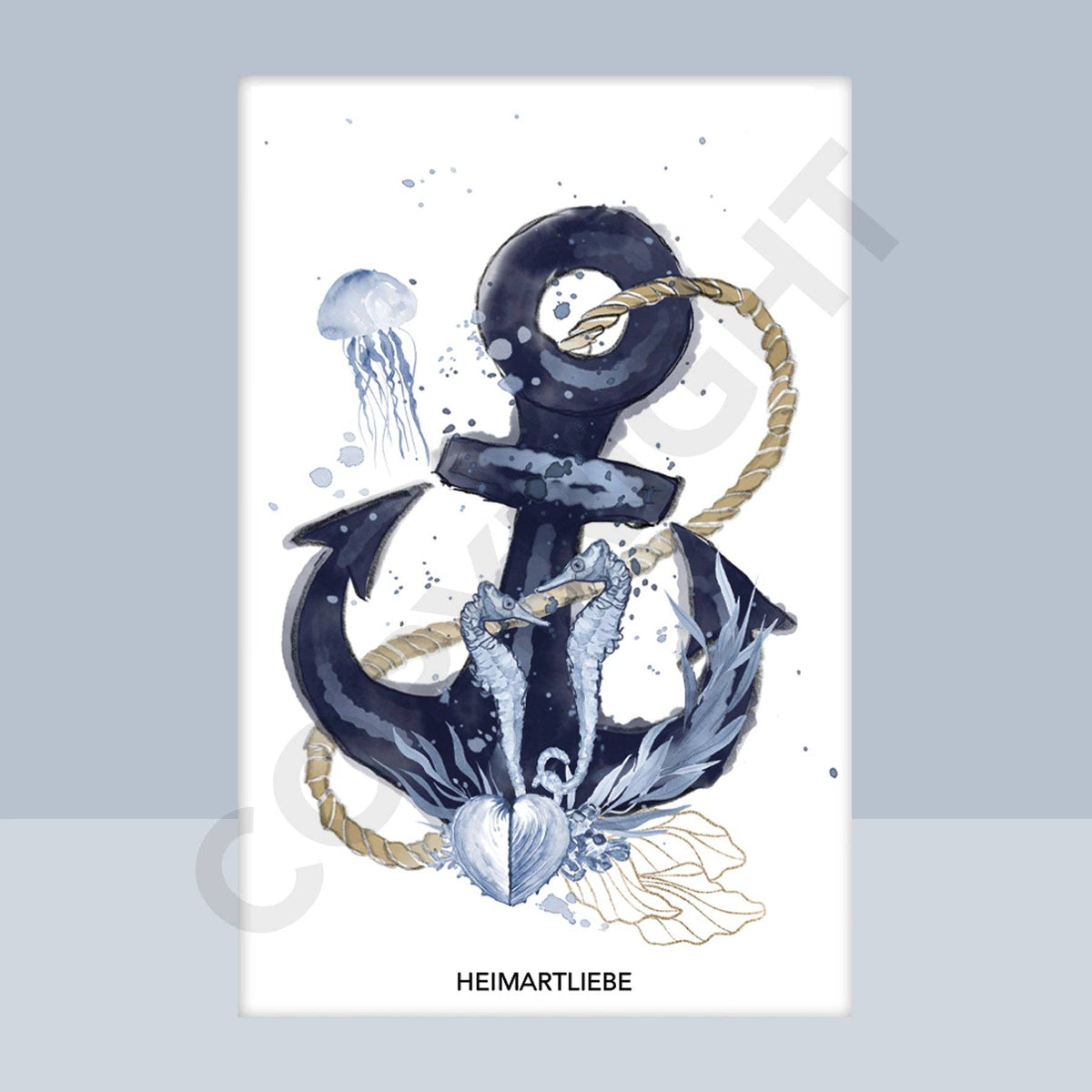 Motiv Magnet "SEEPFERDCHEN ANKER" Souvenir Nordsee