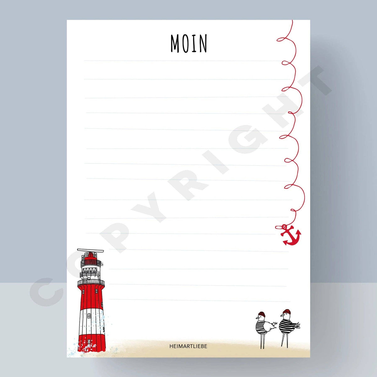 Notizblock A6 "Moin Leuchtturm Möwen" Heimartliebe Kollektion
