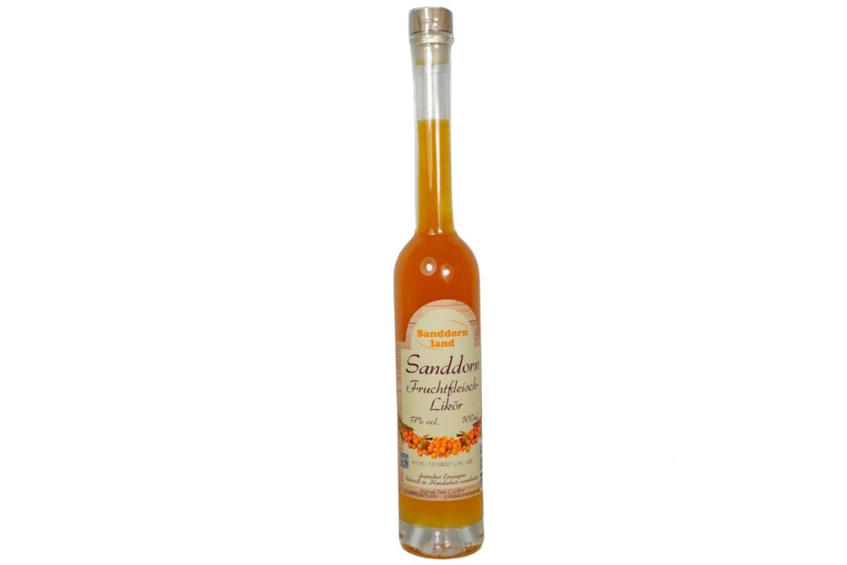 Sanddorn Fruchtfleisch Likör Hanse Tee Contor Handarbeit 100ml2