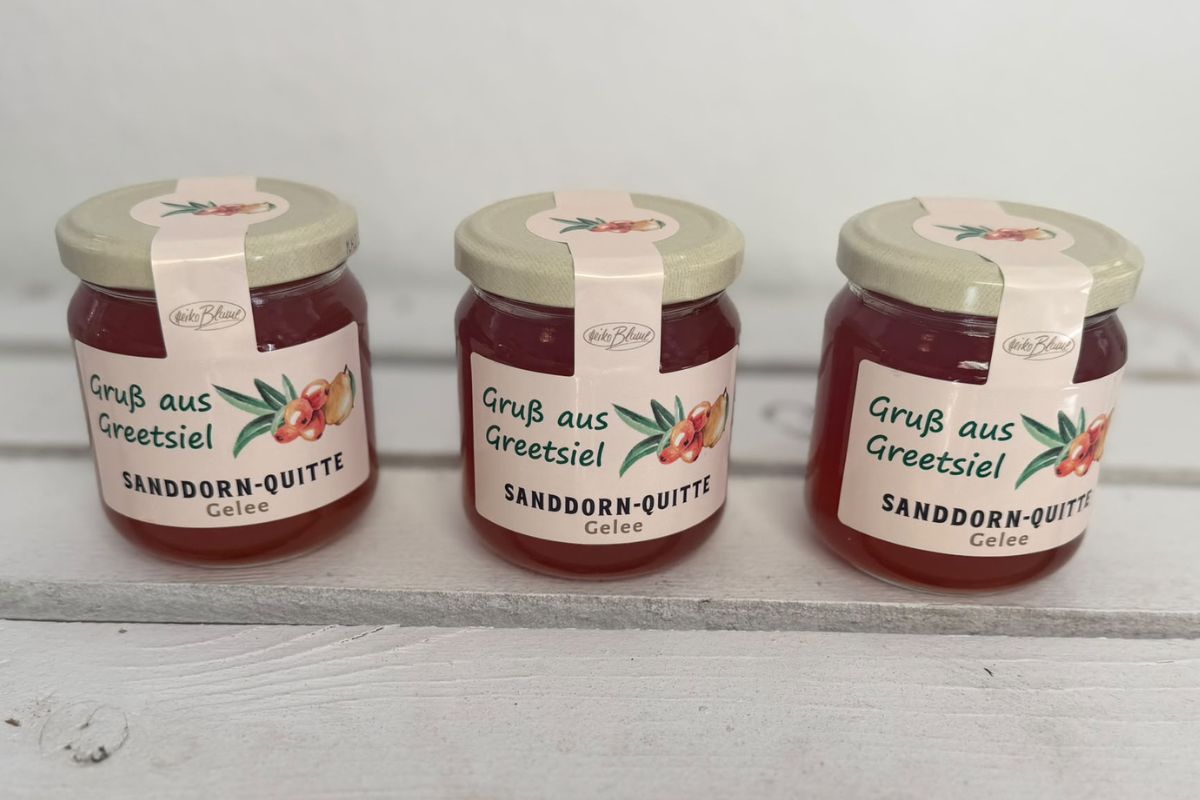 Sanddorn Quitte Gelee Grüße aus Greetsiel 225g3
