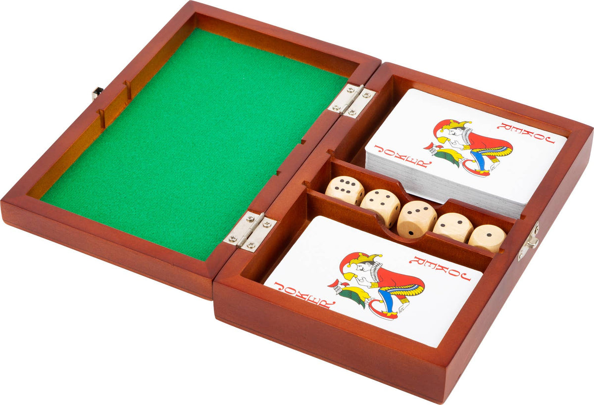 Spielebox Karten Und Würfel Gesellschaftsspiele Holz Box2