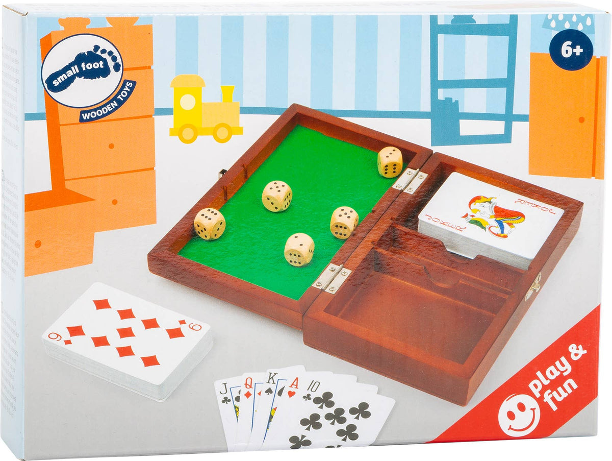 Spielebox Karten Und Würfel Gesellschaftsspiele Holz Box3