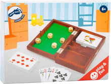 Lade das Bild in den Galerie-Viewer, Spielebox Karten Und Würfel Gesellschaftsspiele Holz Box3