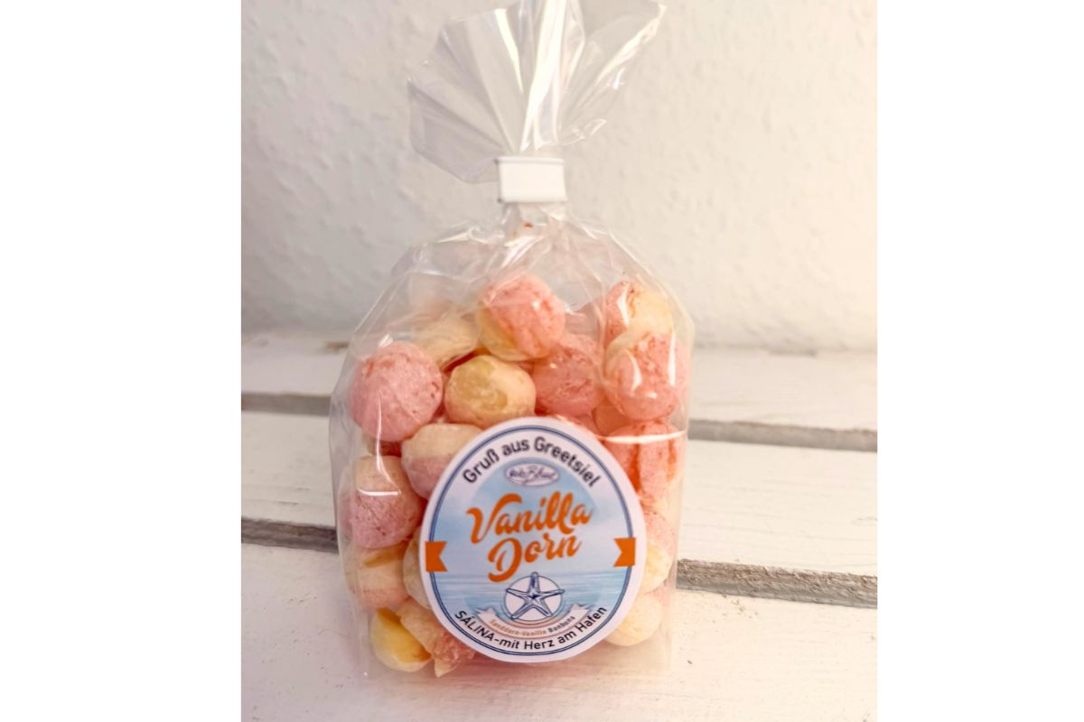 Vanilla Dorn Sanddorn Vanille Bonbons Grüße aus Greetsiel 125g