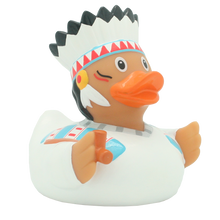 Lade das Bild in den Galerie-Viewer, Häuptling Ente, LILALU, Badeente, Sammlerstück, Indianer, lustige Schwimmenten