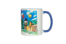 Lade das Bild in den Galerie-Viewer, Kaffeebecher Kaffeetasse Zons am Rhein Tasse Souvenir Tasse Blau
