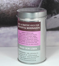 Lade das Bild in den Galerie-Viewer, Echtes Vergnügen von Kräuterküche Gewürzzubereitung Hand abgefüllt 125gr. Dose