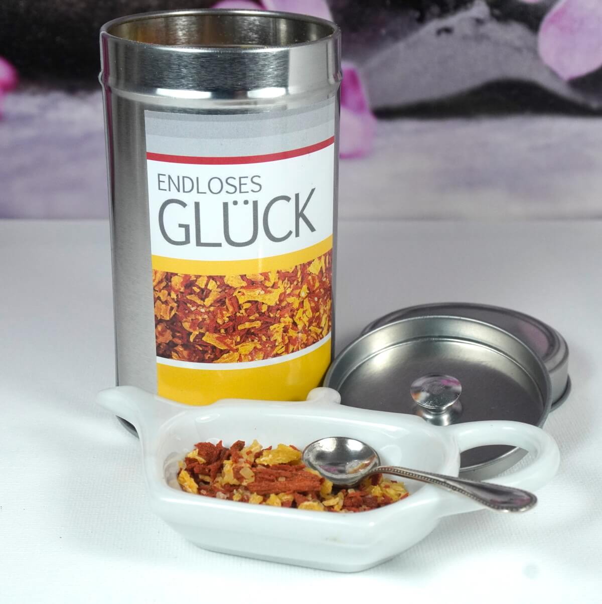 Endloses Glück von Kräuterküche Gewürzzubereitung Hand abgefüllt 125gr. Dose
