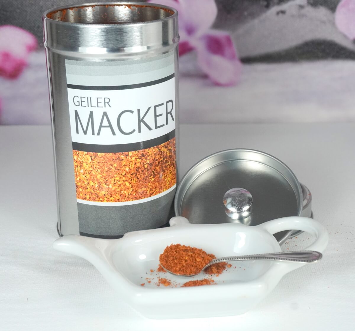 Geiler Macker von Kräuterküche Gewürzzubereitung Hand abgefüllt 125gr. Dose