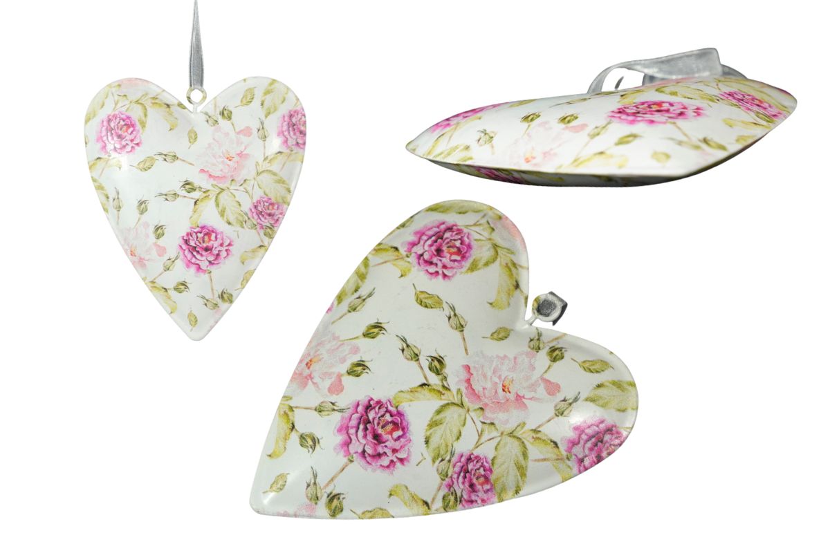 Deko Blumen Herz Aufhänger Metall Herz Blech Herz zum Hängen 11cm