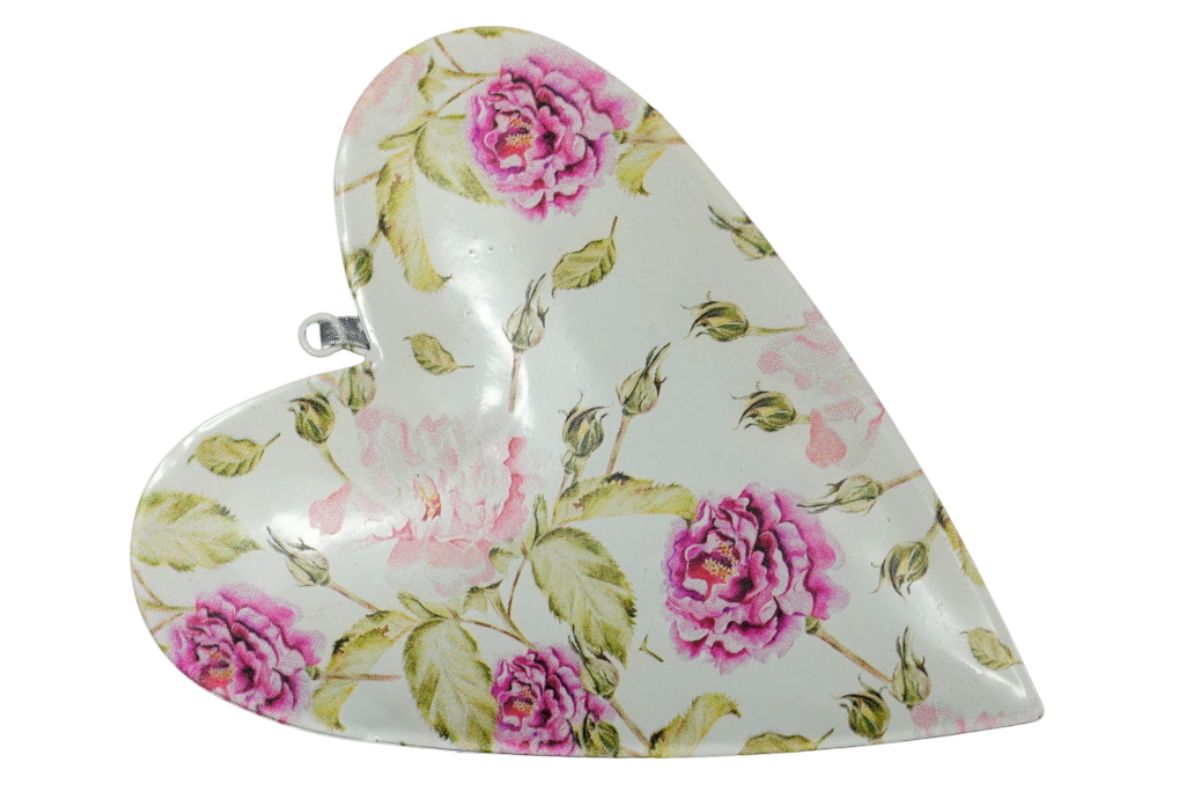 Deko Blumen Herz Aufhänger Metall Herz Blech Herz zum Hängen 16,5cm