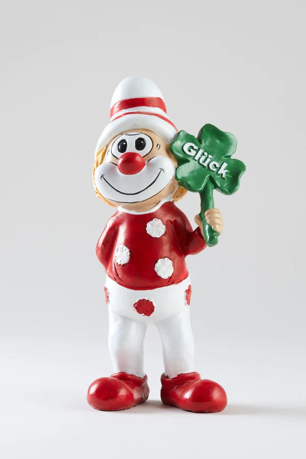 .de: Fröhlicher Clown mit Kölsch Fass unter dem Fuß Kölner Wappen  Dekofigur Figur Karneval Köln