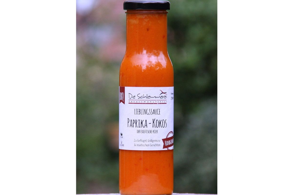 BQ-Lieblingssauce "PAPRIKA-KOKOS" Die Schlemmerei Genussmanufaktur Handgemacht 250ml