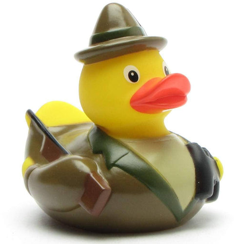 Badeente Jäger - Gummiente Badespaß ab 18 Monaten