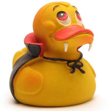 Load the picture into the gallery viewer, Badeente Vampire Duck Design by Lanco Gummiente Naturlatex
