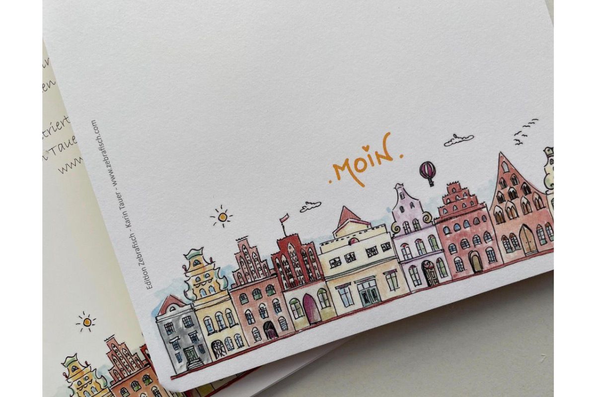 Briefblock Briefpapier "Moin" Design Karin Tauer Format DIN A 5 50 Blatt3