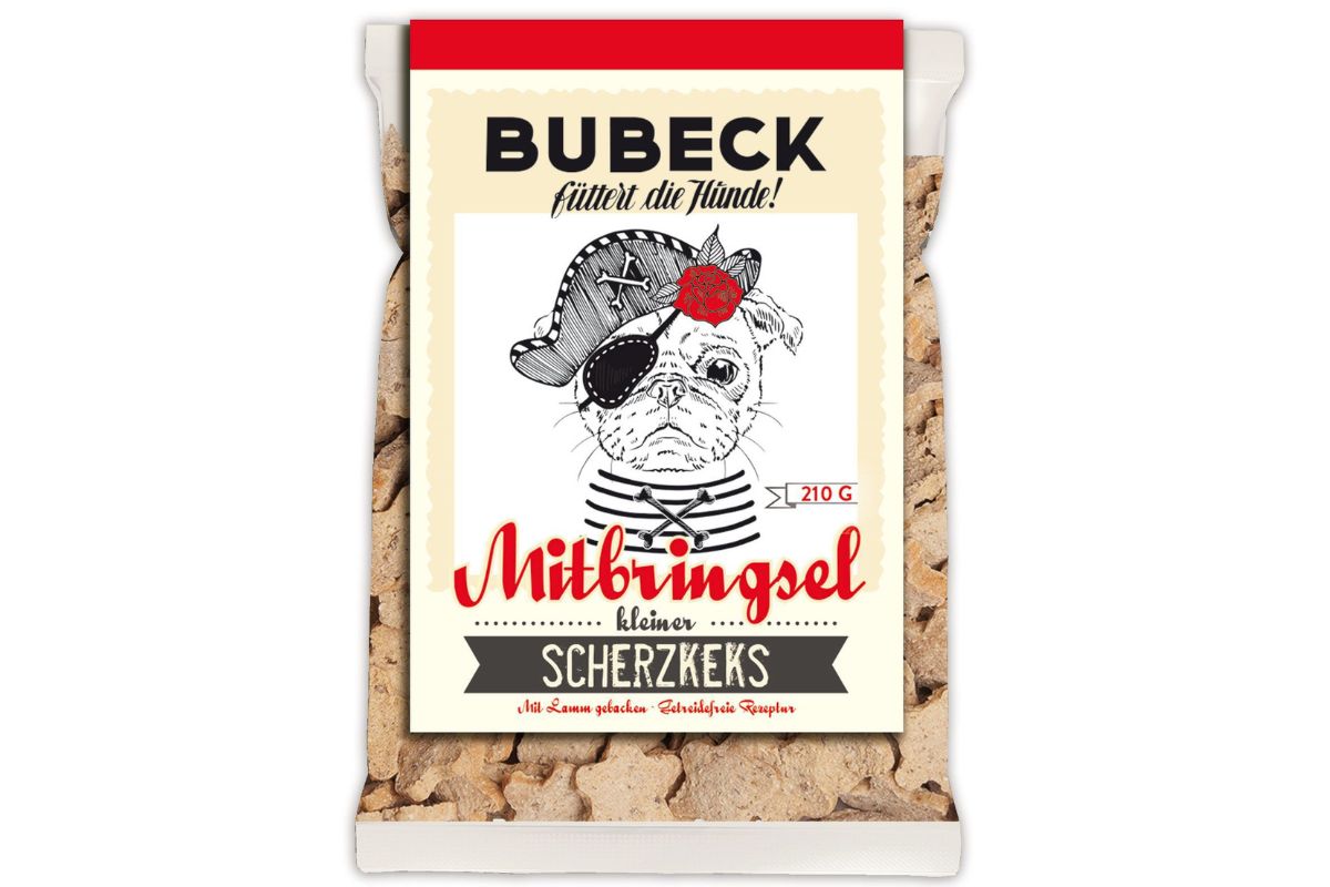 Bubeck Hundekuchen Mitbringsel Getreidefrei Classic Hipster 210g "Scherzkeks!" 