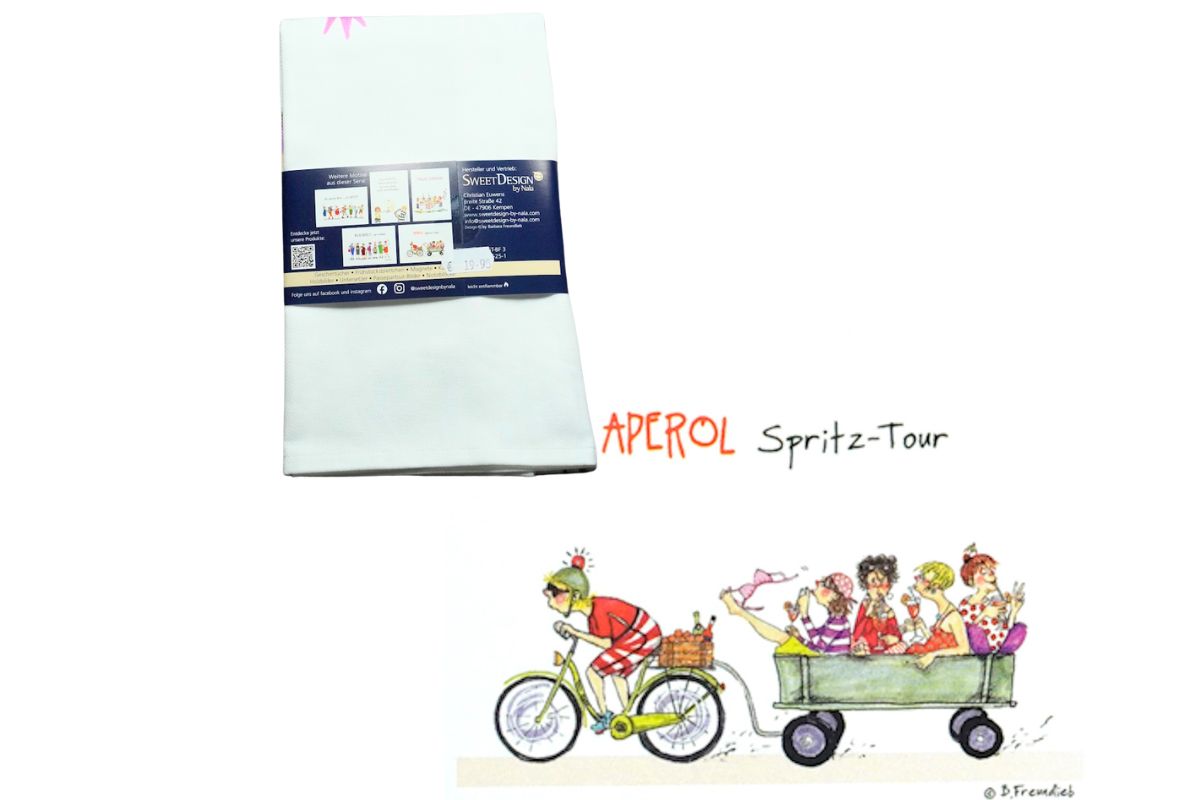 Dein Geschirrtuch Sweet Design by Nala B. Freundlieb Aperol Spritz-Tour