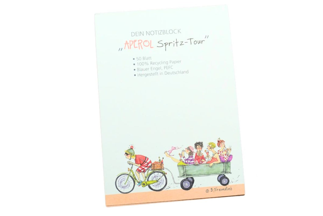 Dein Notizblock 50 Blatt Sweet Design by Nala B. Freundlieb Aperol Spritz-Tour