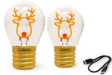 Lade das Bild in den Galerie-Viewer, Deko-Weihnachtstischlampe in Glühbirnenform Reindeer Bulb Fiction6

