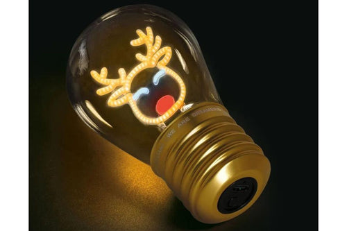 Deko-Weihnachtstischlampe in Glühbirnenform Reindeer Bulb Fiction