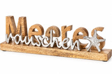 Lade das Bild in den Galerie-Viewer, Deko Aufsteller "Meeresrauschen" Mango Holz Metall Küsten Deko Maritimer Stil2
