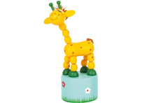 Lade das Bild in den Galerie-Viewer, Drückfigur Giraffe Afrika Drückfigur Holzspielzeug Spielspaß2
