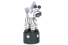 Lade das Bild in den Galerie-Viewer, Drückfigur Zebra Afrika Drückfigur Holzspielzeug Spielspaß
