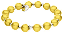 Load the picture into the gallery viewer, Ella in Love Perlenarmband 10mm Ø Hellgelb Schmetterling Silber
