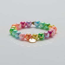 Load the picture into the gallery viewer, Ella in Love Perlenarmband 10mm Ø Regenbogenfarben Schmetterling Silber2
