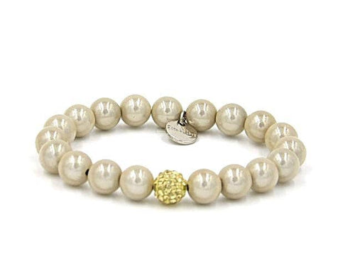 Ella in Love Perlenarmband 12mm Ø Champagner mit Glitzerperle