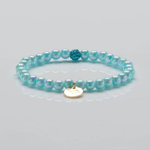 Ella in Love Perlenarmband 6mm Ø mit Glitzerperle Azure Pearl
