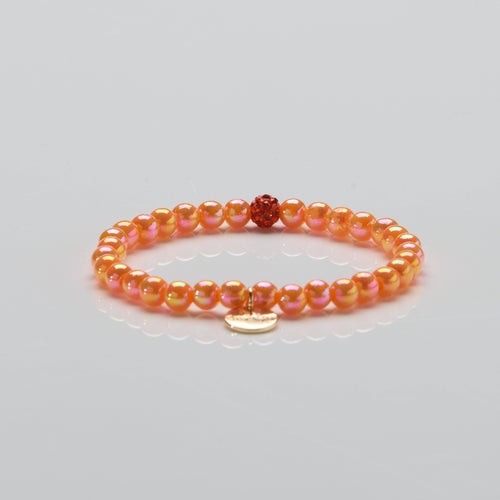 Ella in Love Perlenarmband 6mm Ø mit Glitzerperle Sunkiss 
