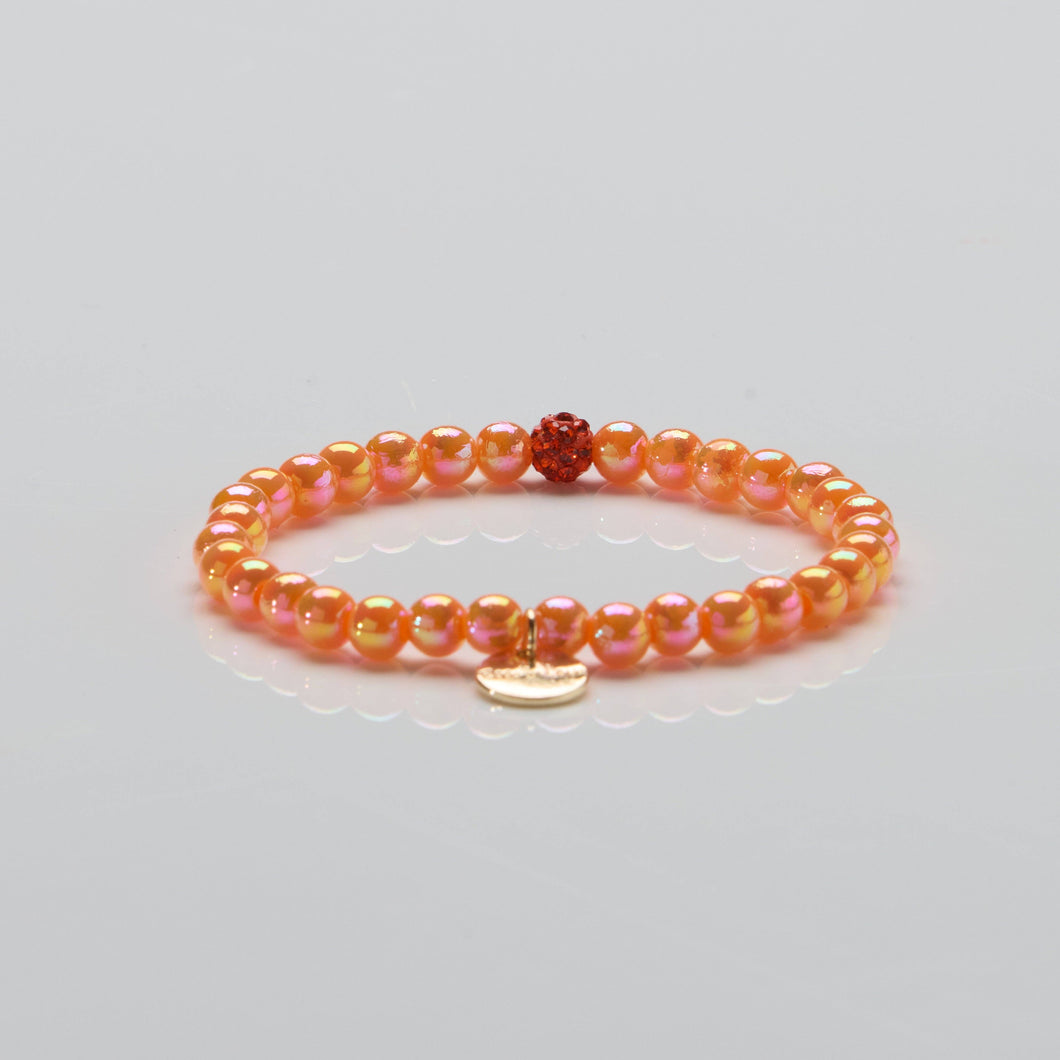 Ella in Love Perlenarmband 6mm Ø mit Glitzerperle Sunkiss 