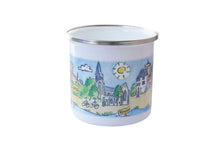 Load the picture into the gallery viewer, Emaille Becher Zons am Rhein Zons Kaffeebecher Souvenir Tasse4
