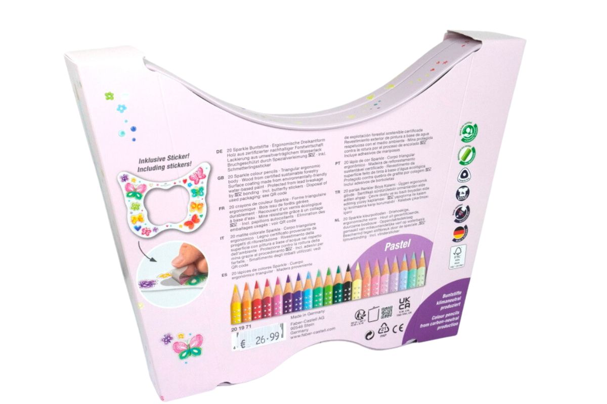 Faber Geschenkset Sparkle 20 Buntstifte Schmetterling3