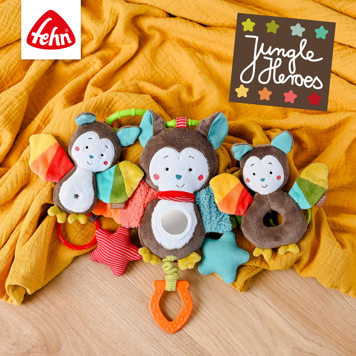 Fehn Activity Fledermaus Babyspielzeug Motorik zum Aufhängen7